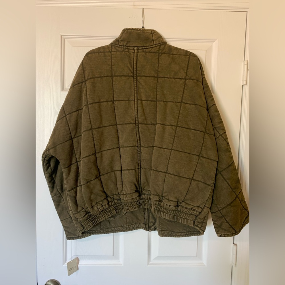 NWT Free People Dolman Quilted Jacket Dusty Military Sz L Boho Cottagecore Retro - Picture 10 of 10